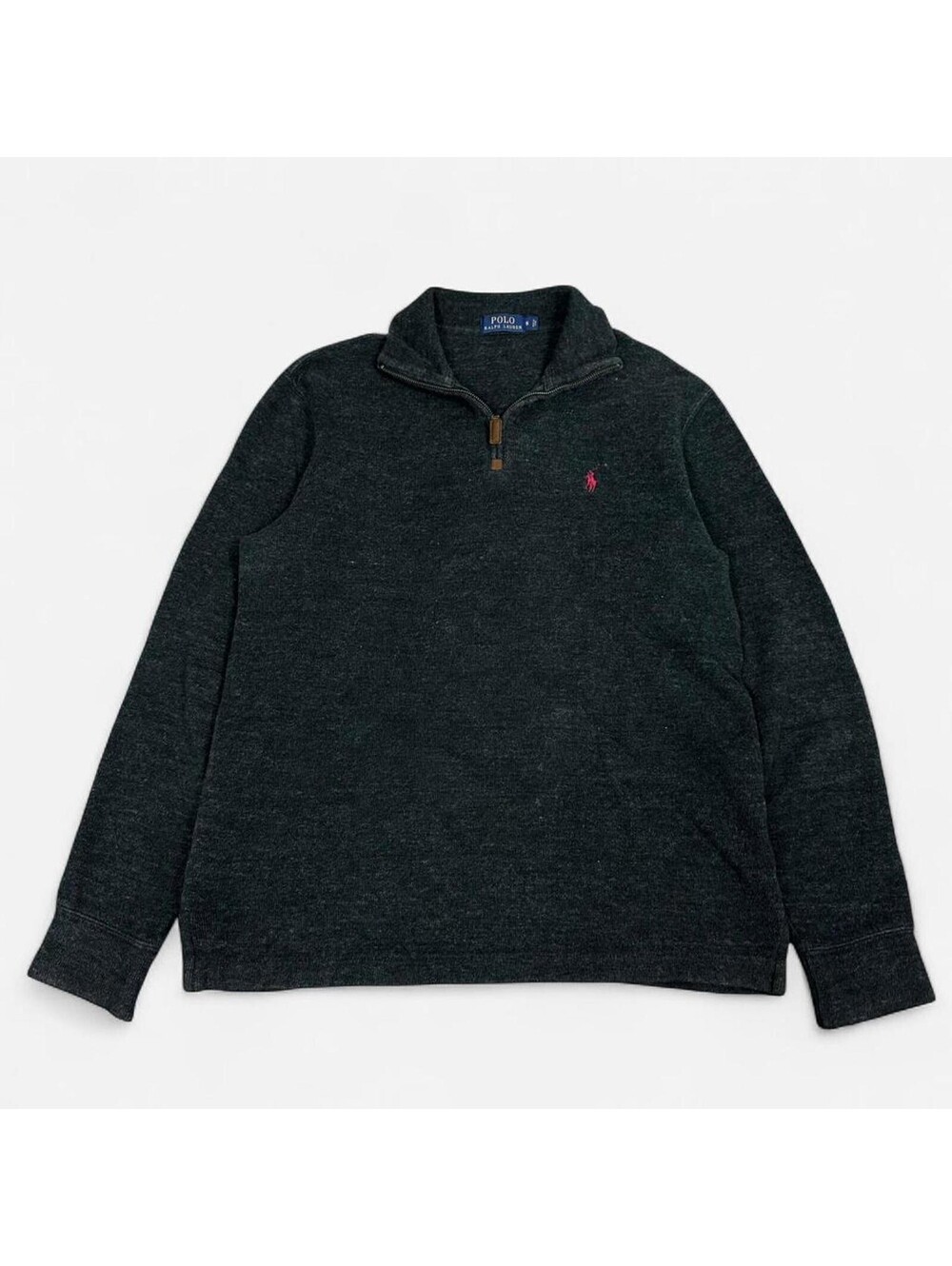 Vintage Grey Polo Ralph Lauren quarter zip pullover sweater 1/4 zip jumper Small